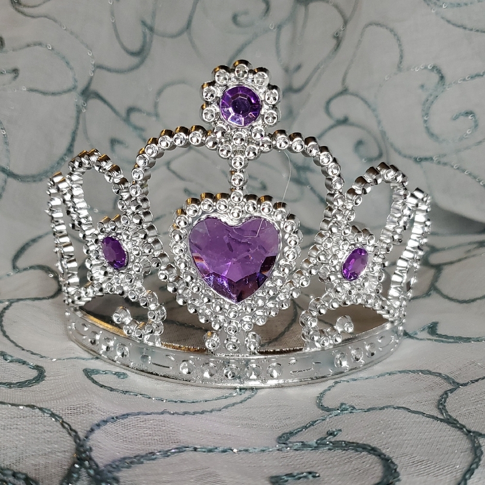 Plastic Silver & Purple Tiara‎